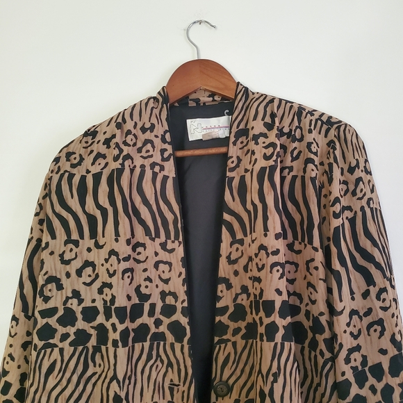 VINTAGE | Nygard Collection Leopard Cheetah Print Single Breasted Blazer (8) - Picture 2 of 9